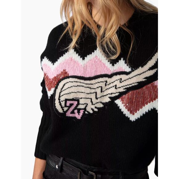 Zadig & Voltaire Bleez Wings Cashmere/Merino Sweater NWT Small - Picture 5 of 8